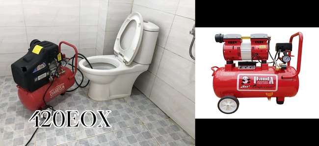 Máy nén khí là thiết bị xử lý thông tắc chuyên nghiệp, được các đơn vị chuyên nghiệp tin dùng